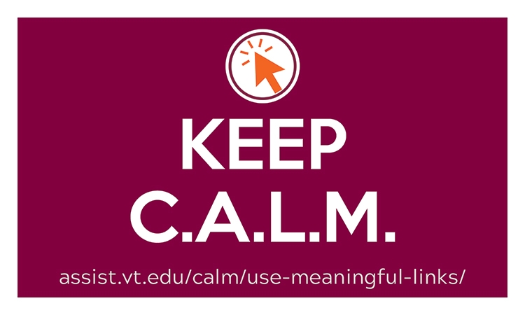 Keep CALM and use Meaningful Links